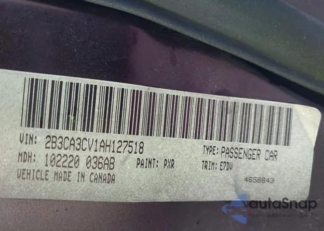 2010 Dodge Charger Sxt z USA, uszkodzony, nr VIN 2B3CA3CV1AH127518